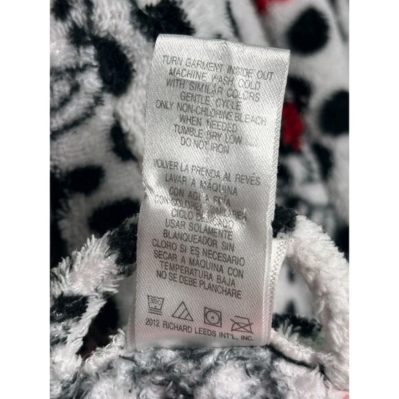 Disney 101 Dalmatians Sleepwear Robe Womens Size XL Black White Red Hearts Cozy - Picture 5 of 7